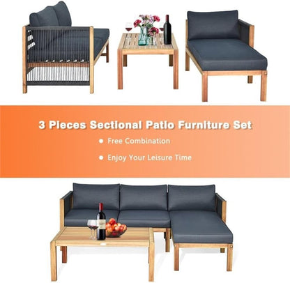 🏡 Patio Lounge Furniture | Wooden Garden Seating Set 🌿 | Cushioned Conversation Couch