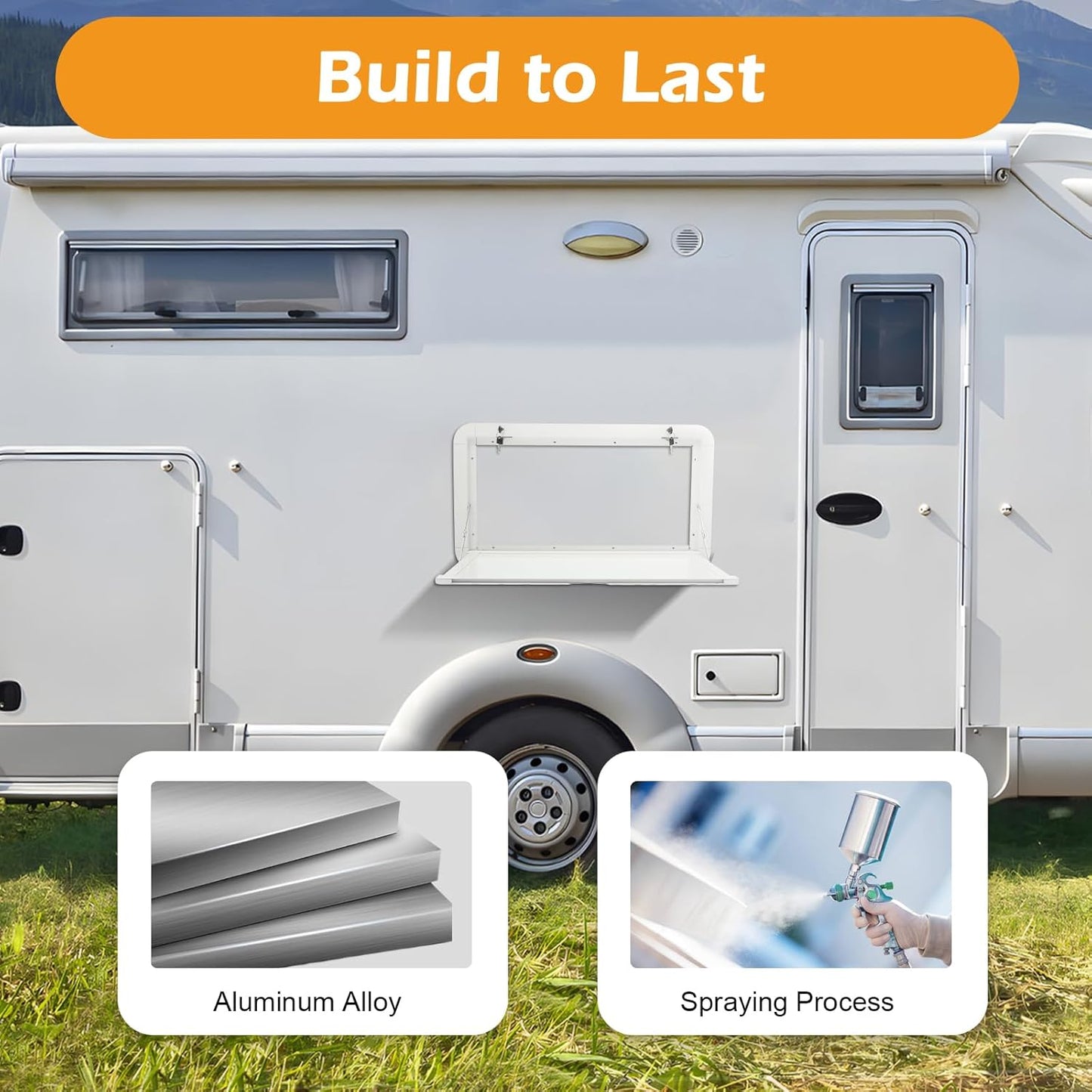 🚐 Campervan Folding Table 🪵 | Aluminum Portable Travel Desk ✨ | RV & Outdoor Essential 🏕️
