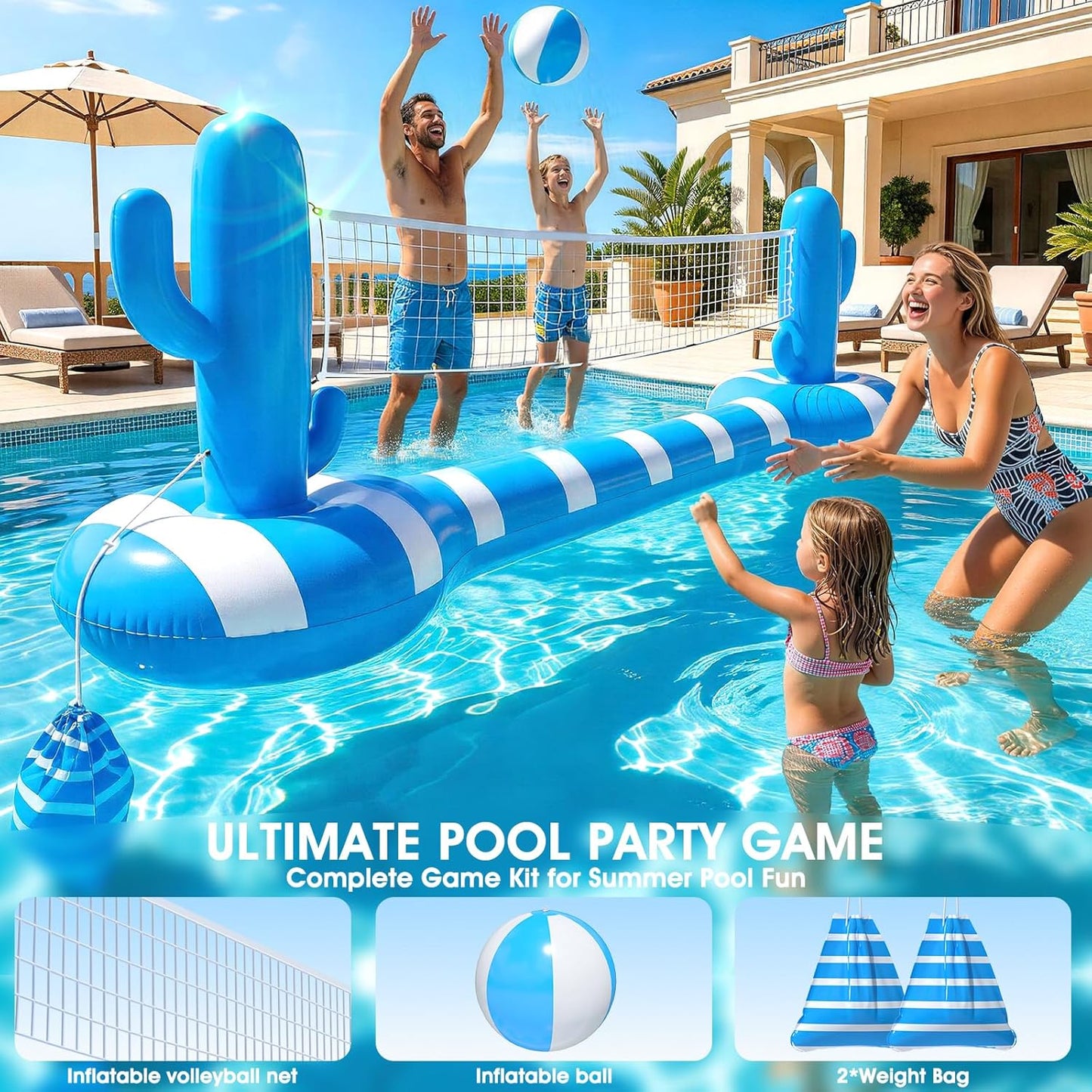 🏐 Inflatable Pool Volleyball Set 🌊 | Floating Water Game Fun ✨ | Summer Swim Party Essential ☀️
