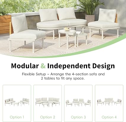 🛋️ L-Shaped Outdoor Sofa Set 🌿 | Patio Sectional Lounge Furniture ✨ | Garden Conversation Seating ☀️