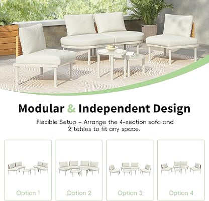 🛋️ L-Shaped Outdoor Sofa Set 🌿 | Patio Sectional Lounge Furniture ✨ | Garden Conversation Seating ☀️