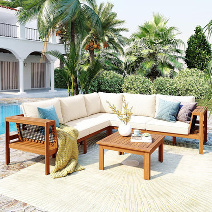 Outdoor Sofa Set 🏡 Patio Lounge Couch Set | Garden Conversation Furniture 🌿 | Modern Rattan Style