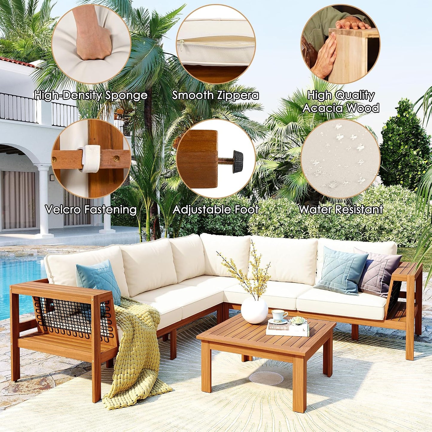 Outdoor Sofa Set 🏡 Patio Lounge Couch Set | Garden Conversation Furniture 🌿 | Modern Rattan Style