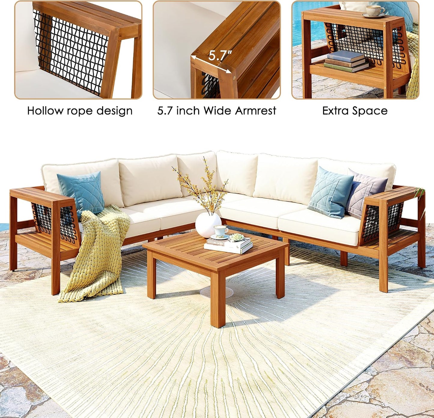 Outdoor Sofa Set 🏡 Patio Lounge Couch Set | Garden Conversation Furniture 🌿 | Modern Rattan Style