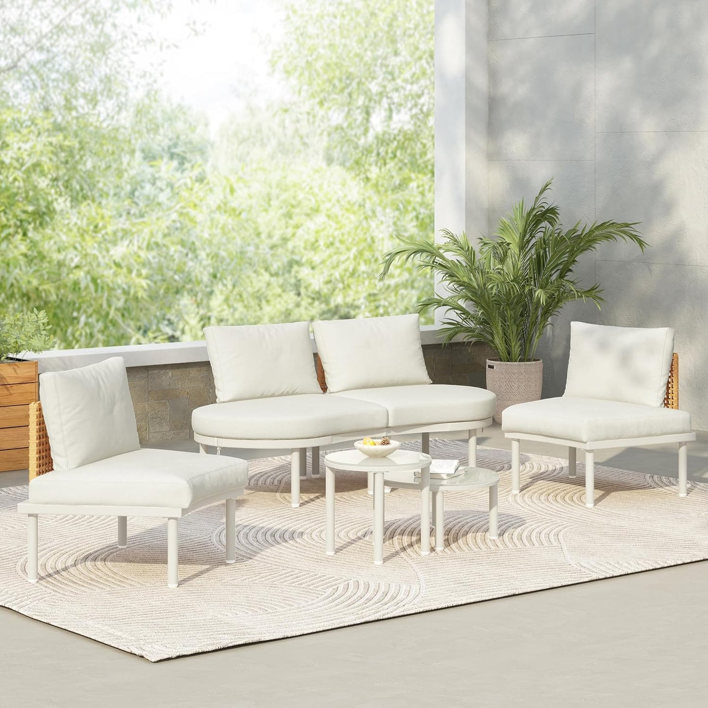 🛋️ L-Shaped Outdoor Sofa Set 🌿 | Patio Sectional Lounge Furniture ✨ | Garden Conversation Seating ☀️