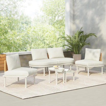 🛋️ L-Shaped Outdoor Sofa Set 🌿 | Patio Sectional Lounge Furniture ✨ | Garden Conversation Seating ☀️